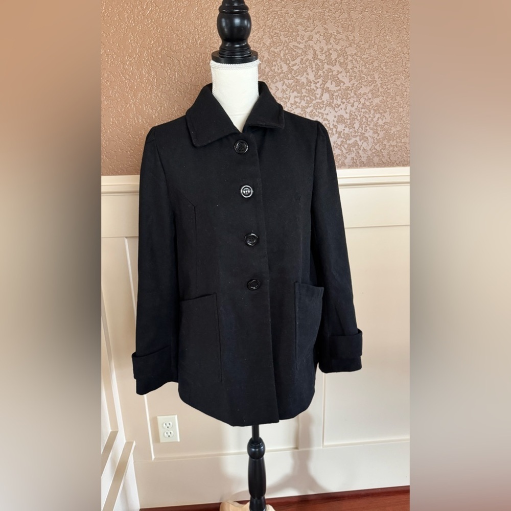 Ambiance Black Pea Coat for Women